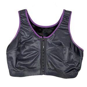 ENELL NL100 Women's High-Impact Front Hook Satin Wirefree Sports Bra Sz 6 42 $80